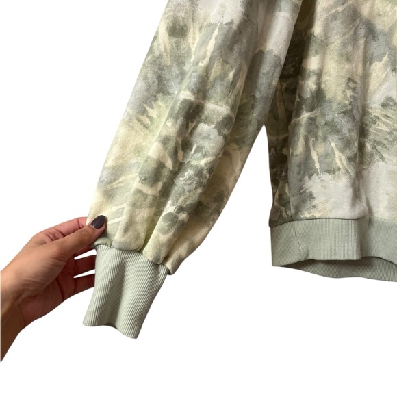 Green Tie Dye Ruffled Marled Crewneck Sweatshirt - Picture 5 of 5